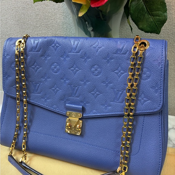 NWOT Louis Vuitton Periwinkle Blue Monogram Empreinte Leather St Germain Bag - Picture 5 of 16